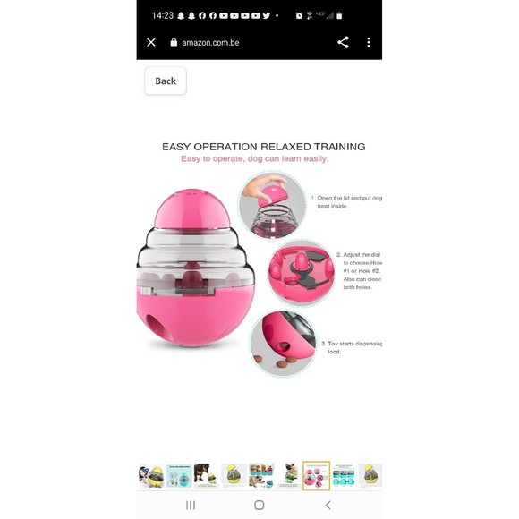 Automatic Pet Feeder Dog Cat Food Dispenser Tumbler Bowl Interactive Ball Toy - Picture 10 of 15